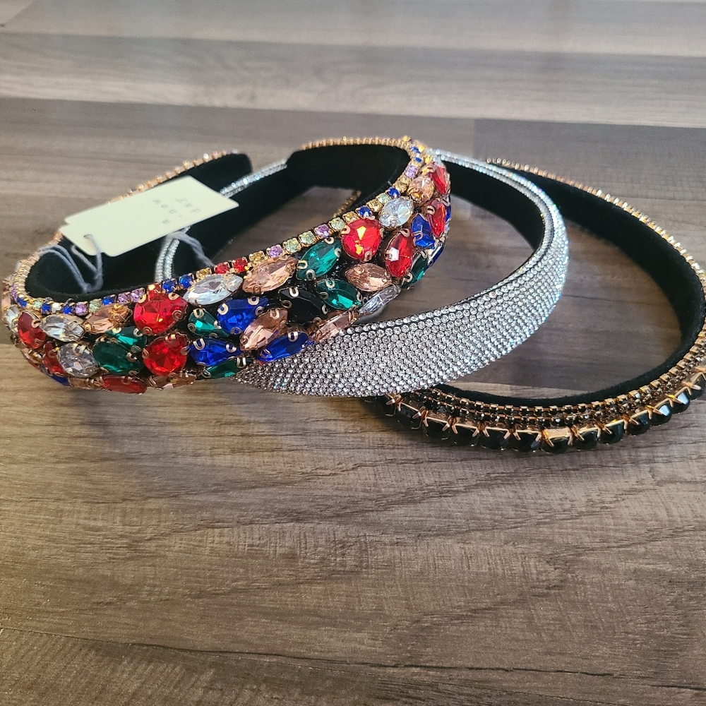 Embellished Multicolor, Silver, And Black, Women’s Headband Set
